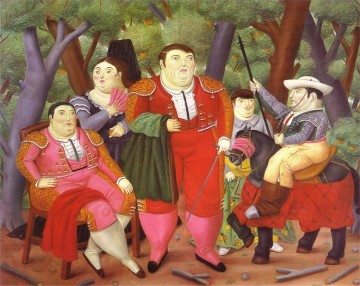  left Painting - Lefty and His Gang Fernando Botero